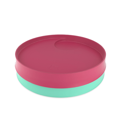 Kizingo Nudge Toddler Plates, Set of 2 Raspberry and Lagoon 