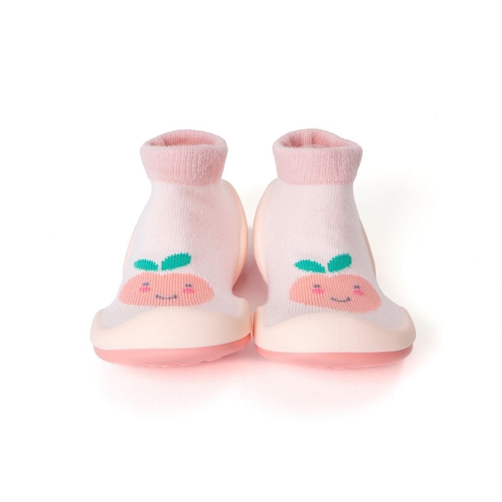 Komuello Cute Peach Baby Rubber Sole Sock Shoes Komuello Cute Peach Baby Rubber Sole Sock Shoes 