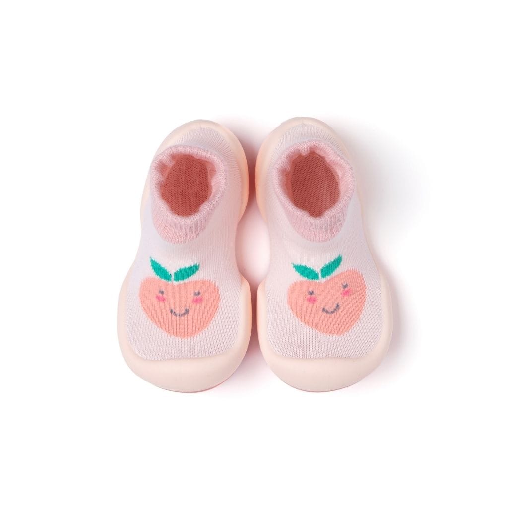 Komuello Cute Peach Baby Rubber Sole Sock Shoes Komuello Cute Peach Baby Rubber Sole Sock Shoes 