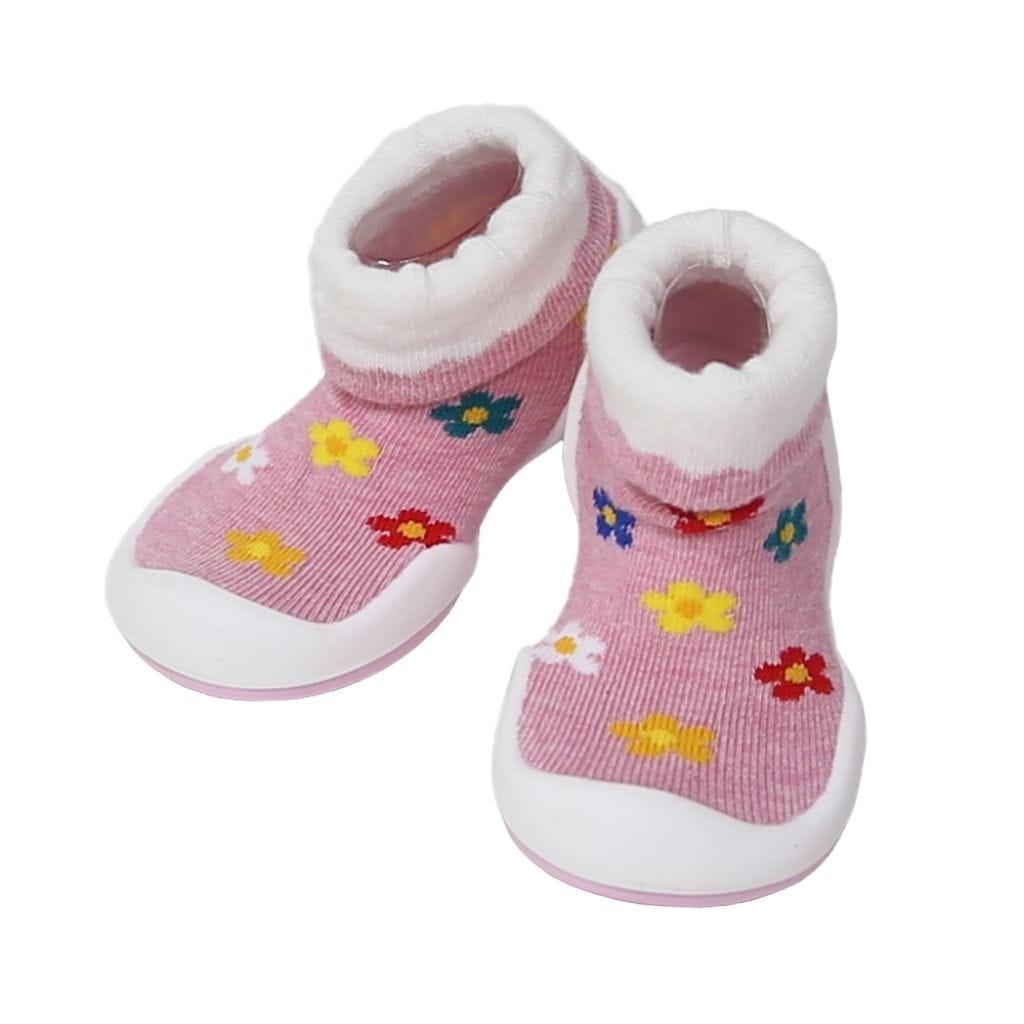 Komuello Daisies Baby Rubber Sole Sock Shoes Komuello Daisies Baby Rubber Sole Sock Shoes 