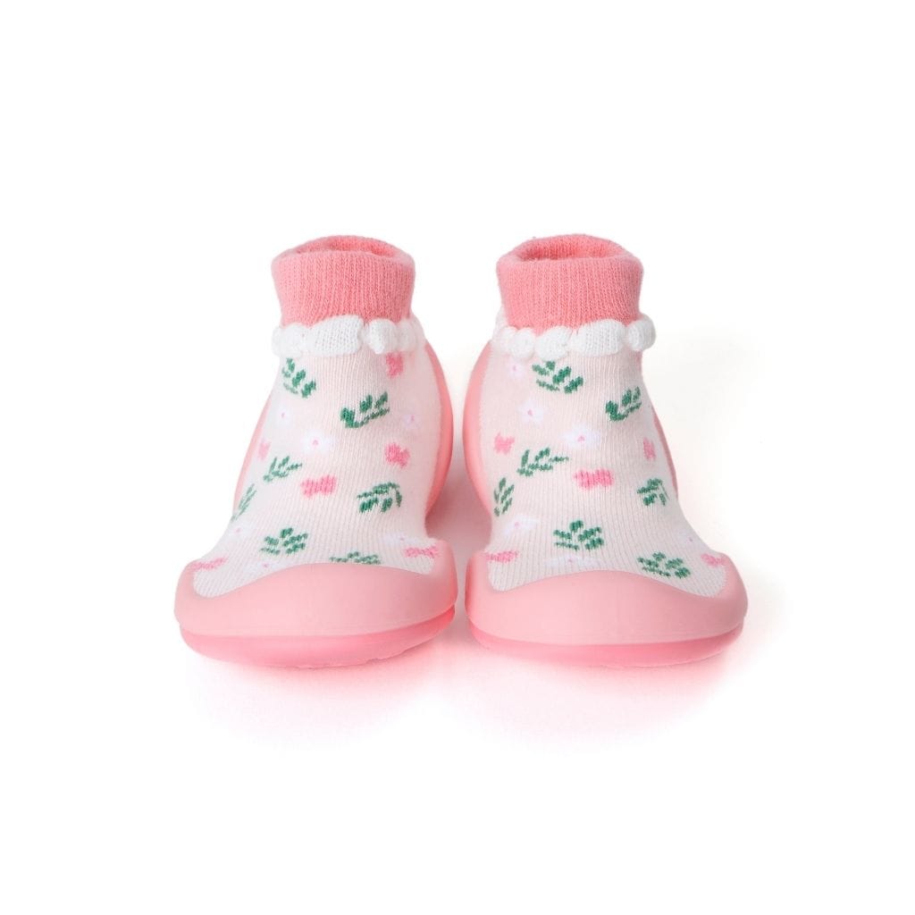 Komuello Floral Baby Rubber Sole Sock Shoes Komuello Floral Baby Rubber Sole Sock Shoes 