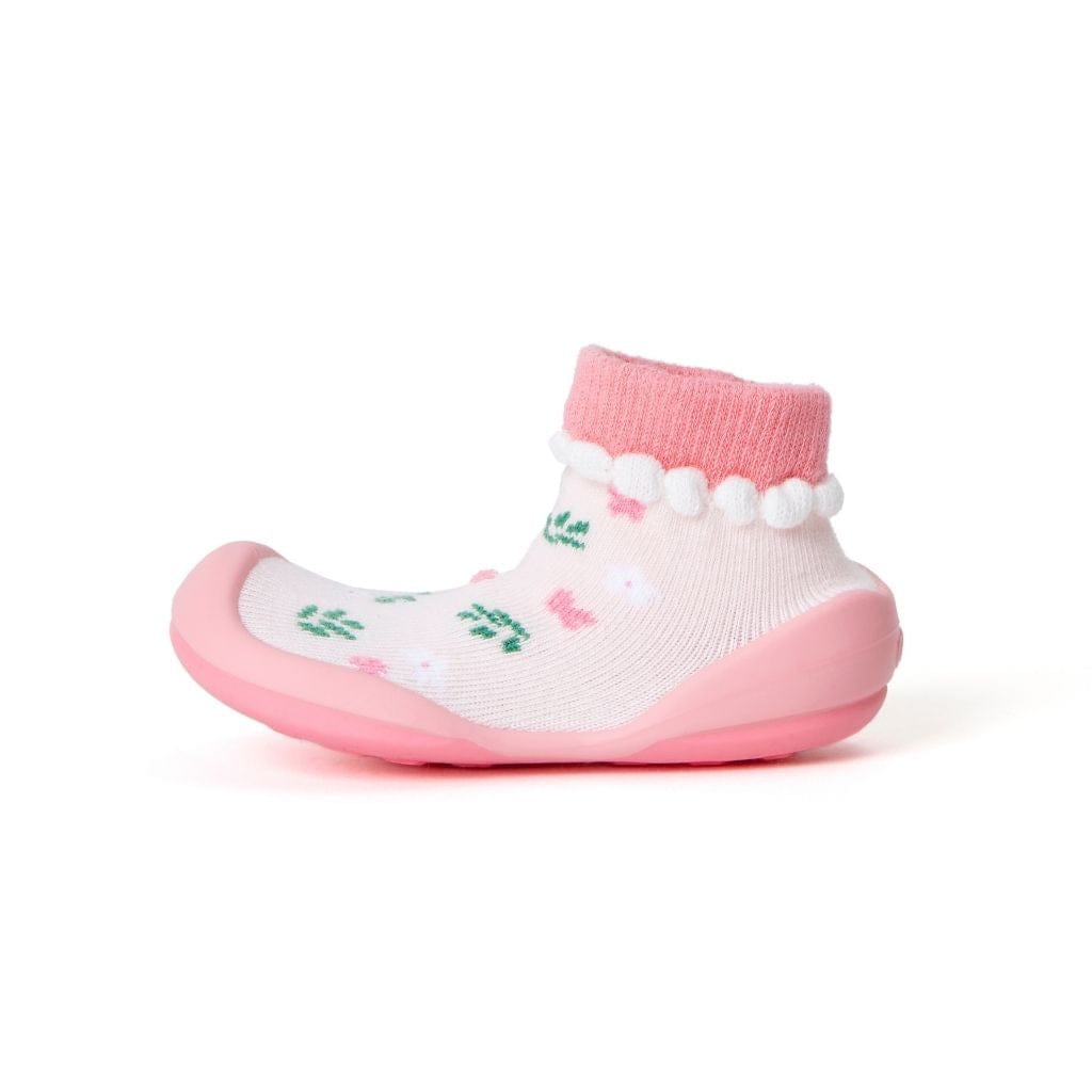 Komuello Floral Baby Rubber Sole Sock Shoes Komuello Floral Baby Rubber Sole Sock Shoes 