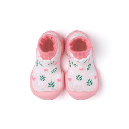 Komuello Floral Baby Rubber Sole Sock Shoes Komuello Floral Baby Rubber Sole Sock Shoes 