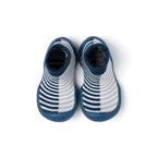 Komuello Half Stripe Navy Baby Rubber Sole Sock Shoes Komuello Half Stripe Navy Baby Rubber Sole Sock Shoes 