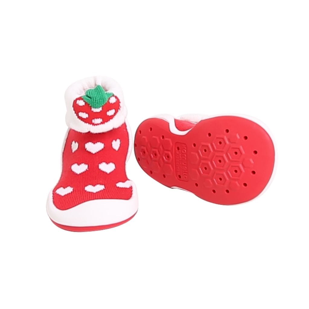 Komuello Hi, Strawberry Baby Rubber Sole Sock Shoes Komuello Hi, Strawberry Baby Rubber Sole Sock Shoes 
