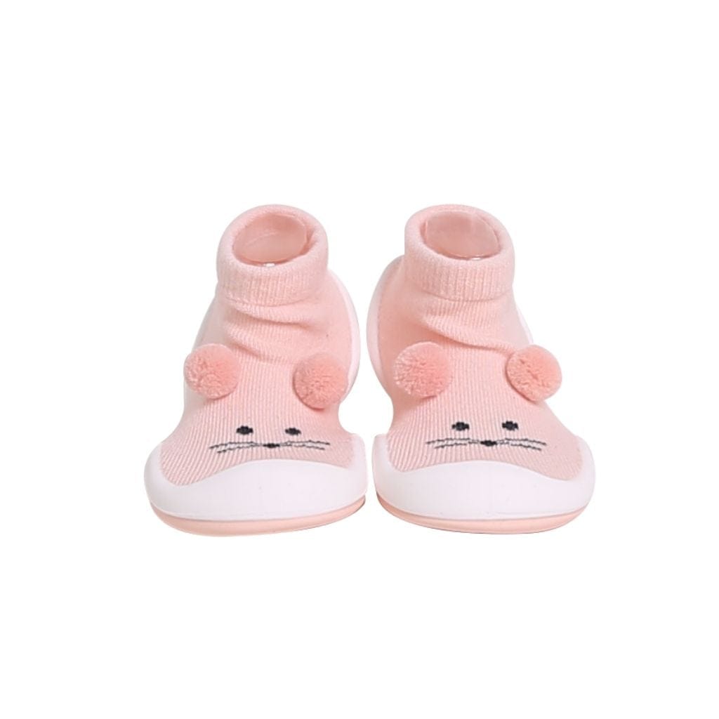 Komuello Pompom Mouse Baby Rubber Sole Sock Shoes Komuello Pompom Mouse Baby Rubber Sole Sock Shoes 