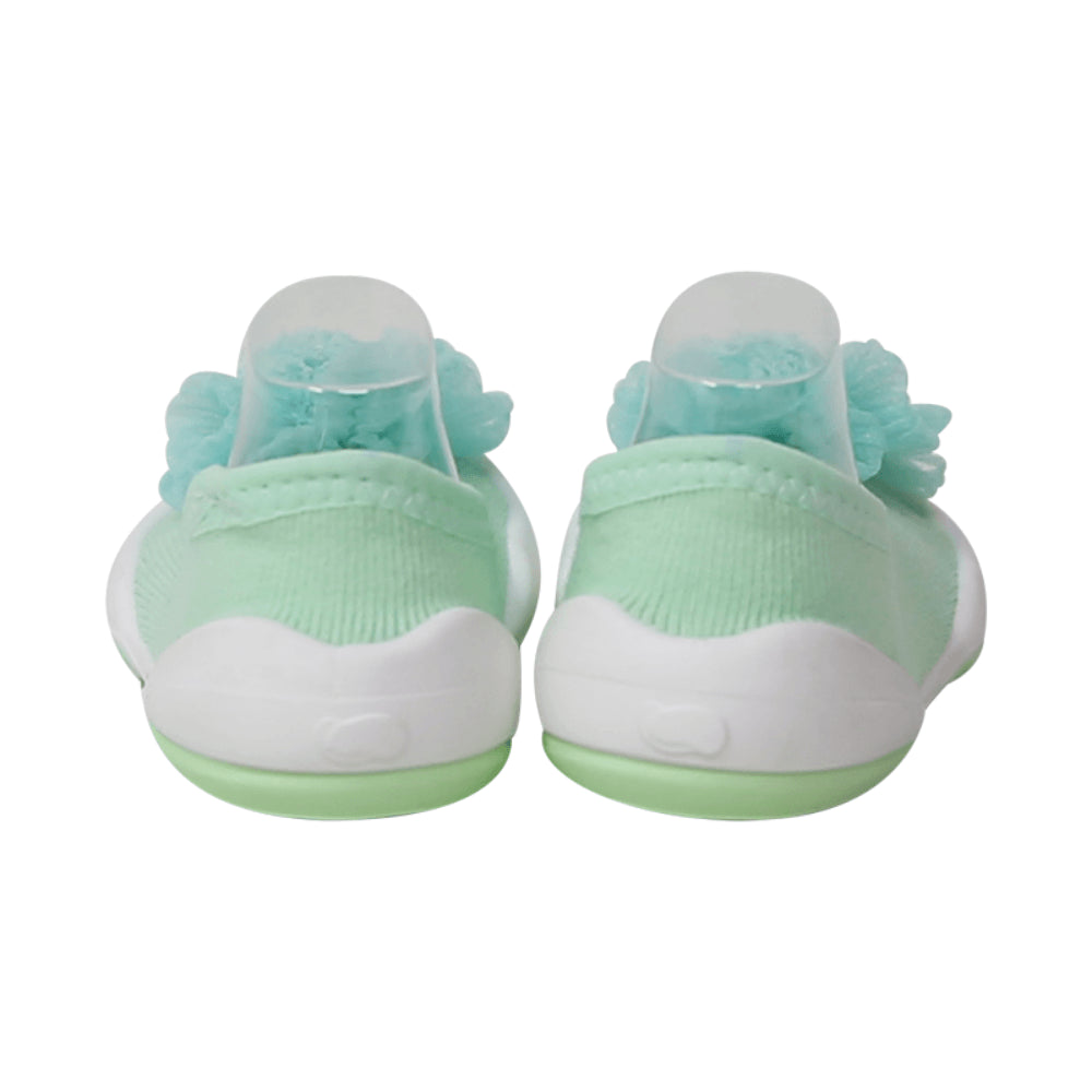 Komuello Flat Pompom Flower Baby Rubber Sole Sock Shoes Komuello Flat Pompom Flower Baby Rubber Sole Sock Shoes 