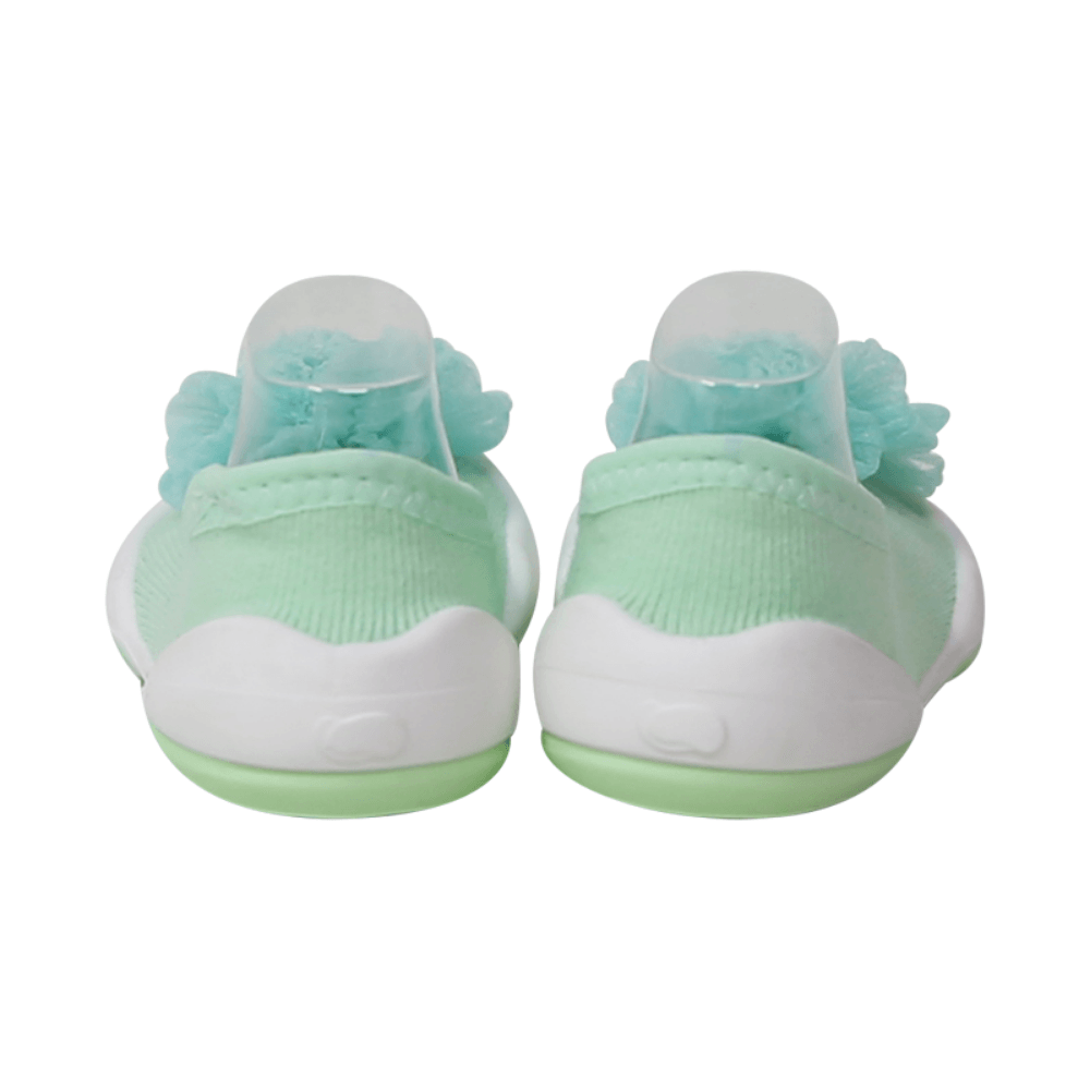 Komuello Flat Pompom Flower Baby Rubber Sole Sock Shoes Komuello Flat Pompom Flower Baby Rubber Sole Sock Shoes 