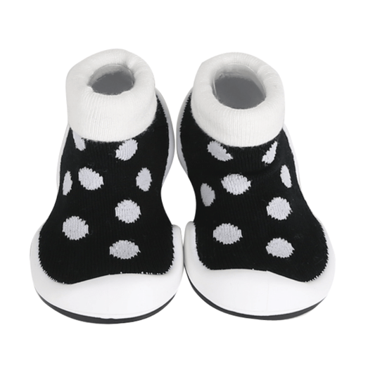 Komuello White Dot Baby Rubber Sole Sock Shoes Komuello White Dot Baby Rubber Sole Sock Shoes 