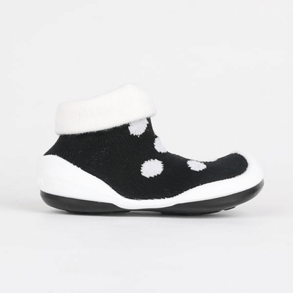 Komuello White Dot Baby Rubber Sole Sock Shoes Komuello White Dot Baby Rubber Sole Sock Shoes 