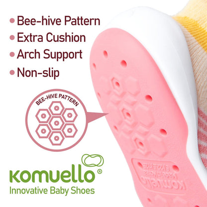 Komuello White Dot Baby Rubber Sole Sock Shoes Komuello White Dot Baby Rubber Sole Sock Shoes 