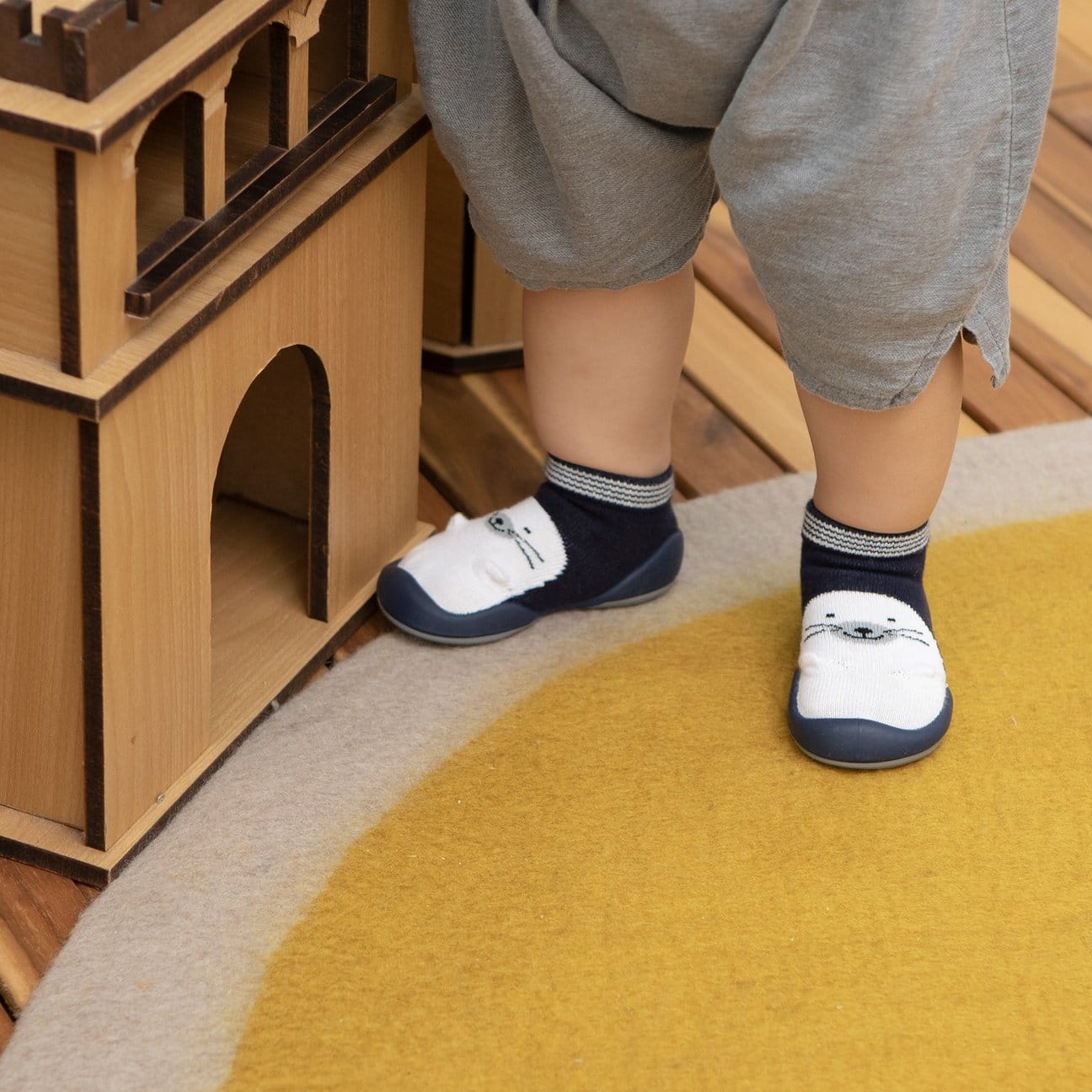 Komuello Baby Seal Rubber Sole Sock Shoes Komuello Baby Seal Rubber Sole Sock Shoes 