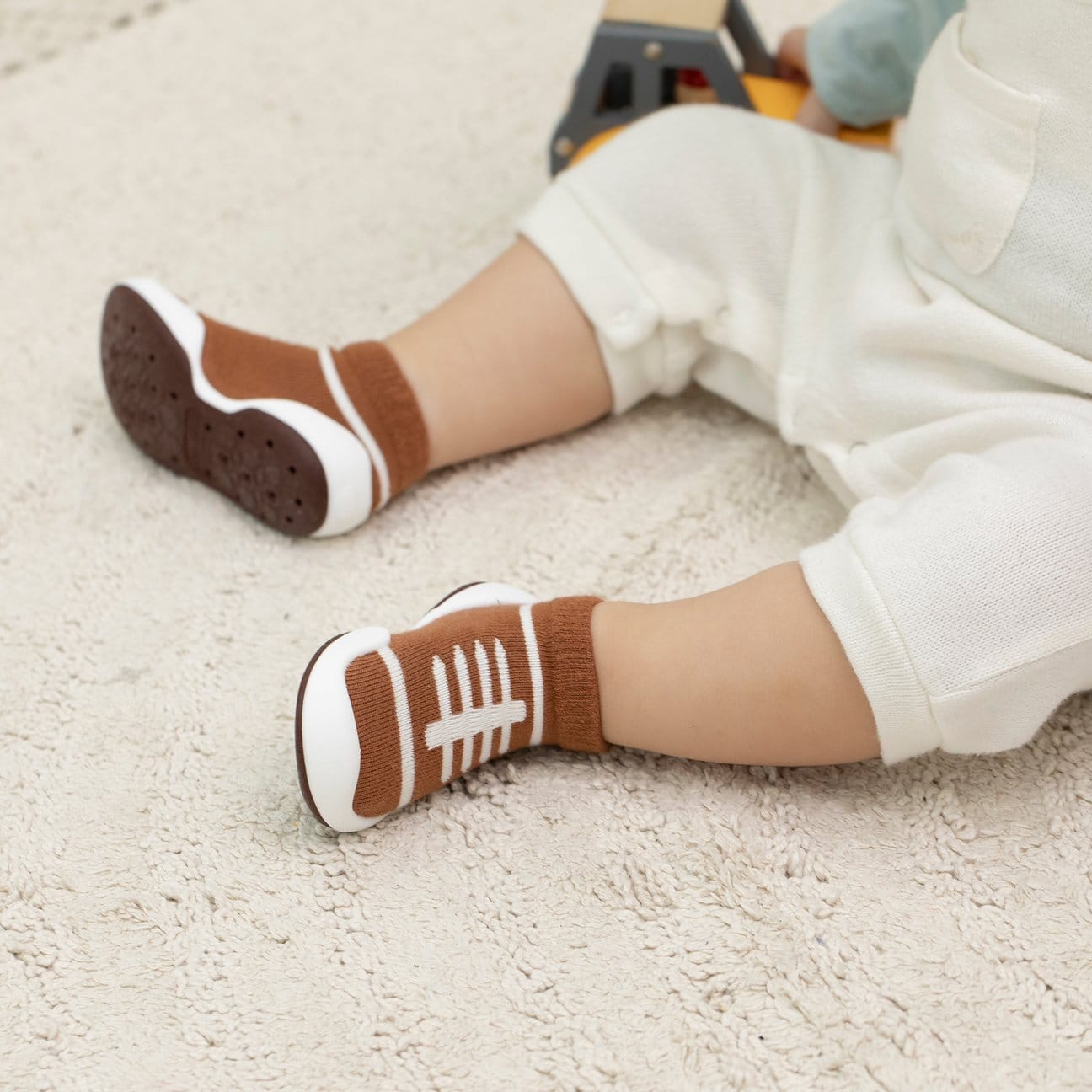 Komuello Rugby Ball Baby Rubber Sole Sock Shoes Komuello Rugby Ball Baby Rubber Sole Sock Shoes 