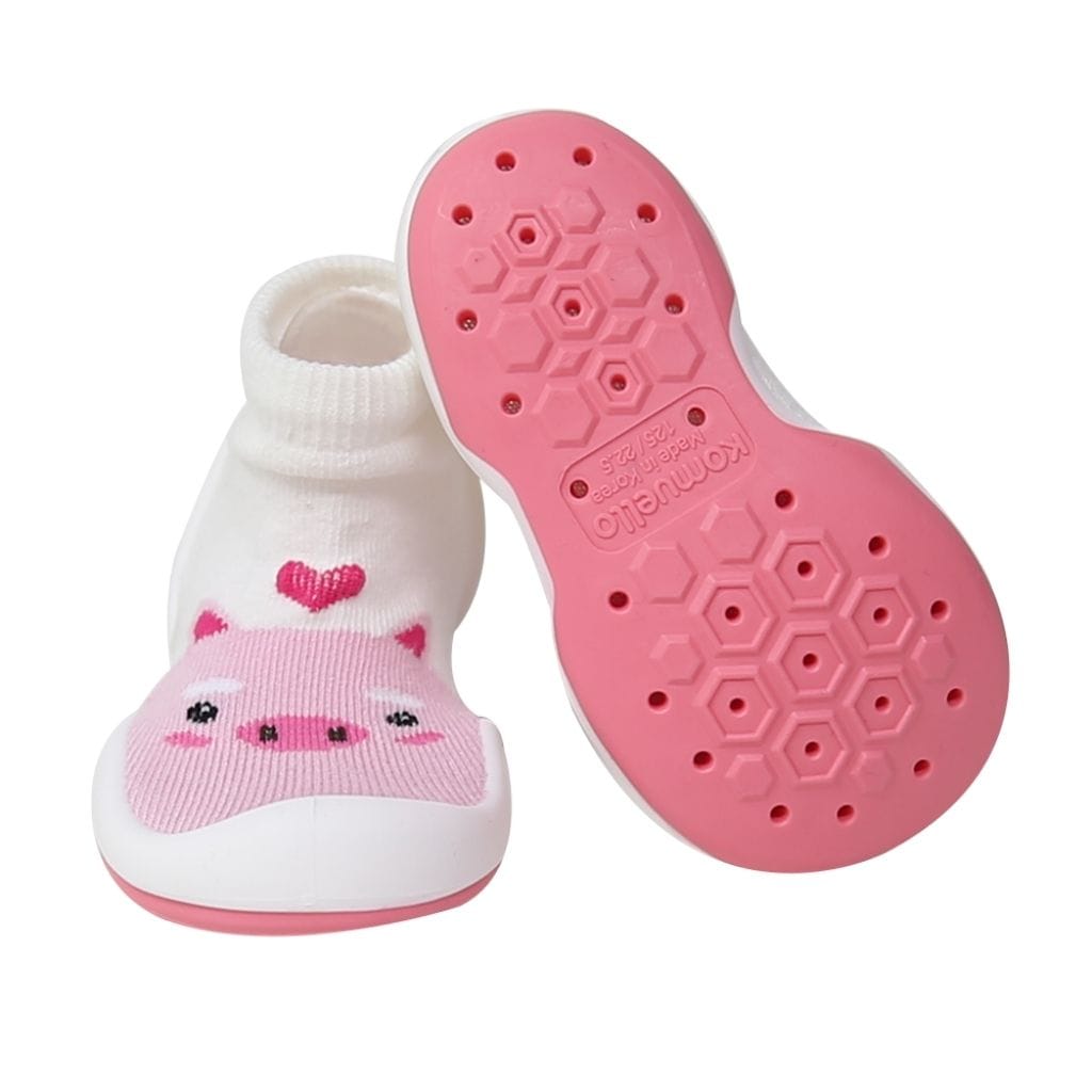 Komuello Heart Pig Baby Rubber Sole Sock Shoes Komuello Heart Pig Baby Rubber Sole Sock Shoes 