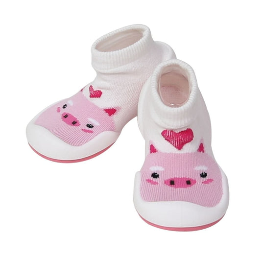 Komuello Heart Pig Baby Rubber Sole Sock Shoes Komuello Heart Pig Baby Rubber Sole Sock Shoes 