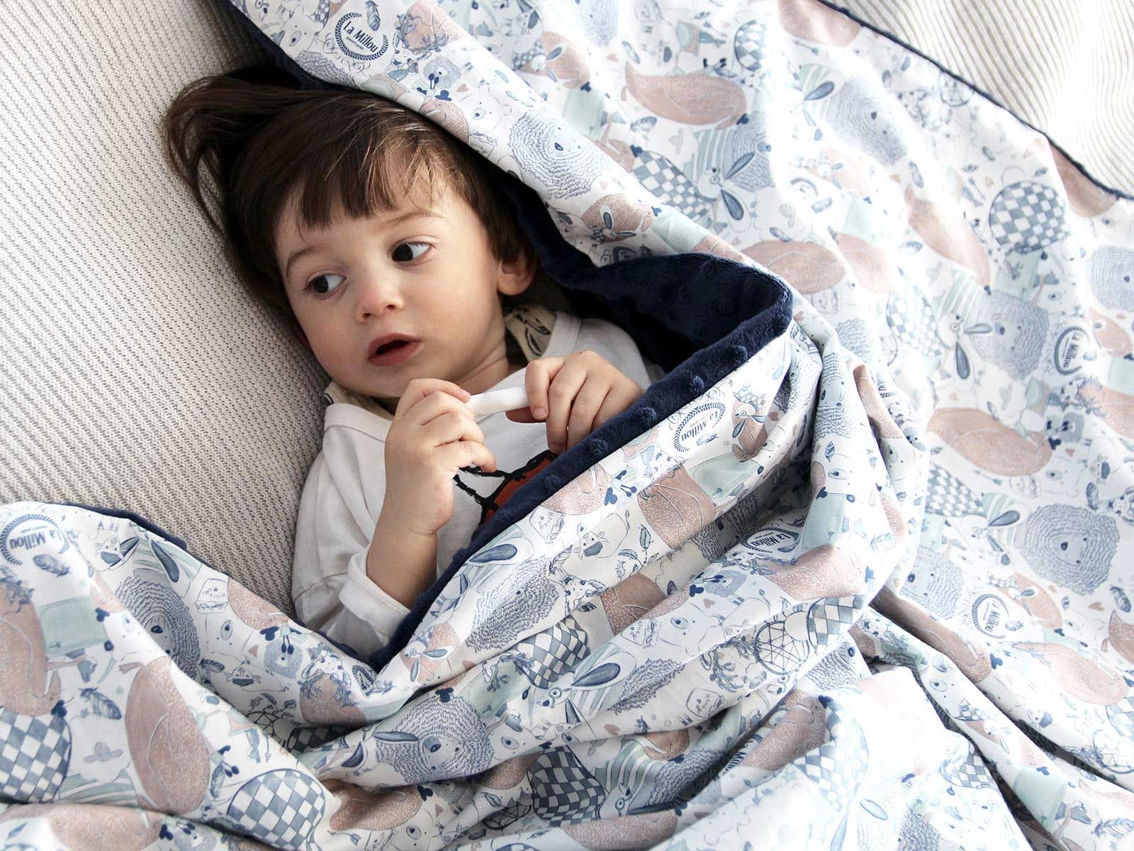 La Millou Light Toddler Large Blanket - Cute Birds | Coral La Millou Light Toddler Large Blanket - Cute Birds | Coral 