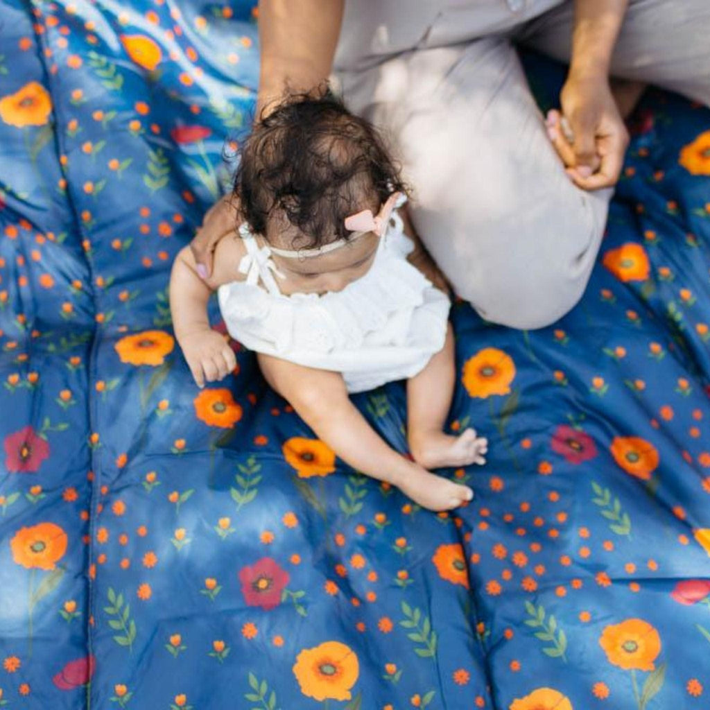 Little Unicorn 5 x 10 Outdoor Blanket - Midnight Poppy Little Unicorn 5 x 10 Outdoor Blanket - Midnight Poppy 