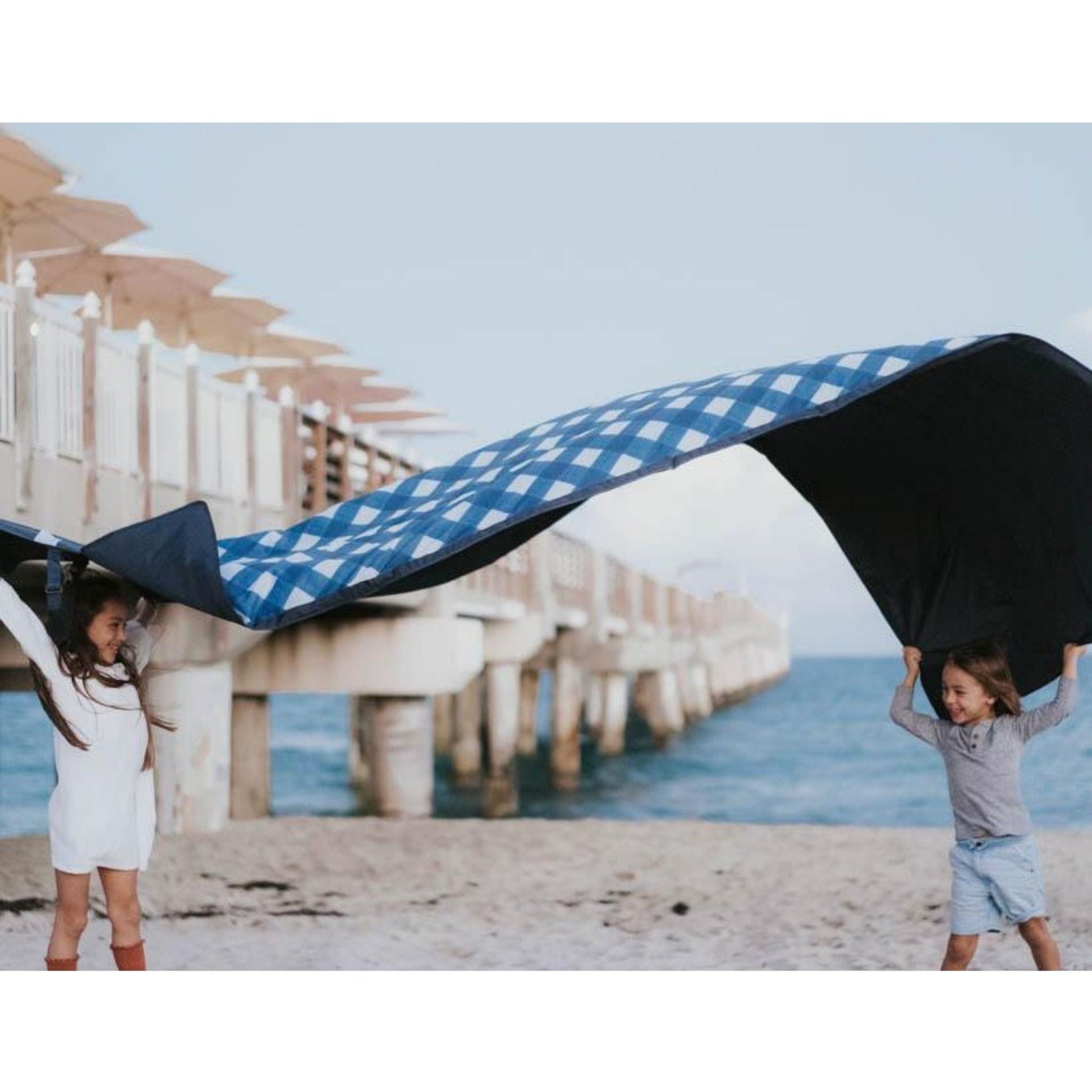 Little Unicorn 5 x 10 Outdoor Blanket - Navy Plaid Little Unicorn 5 x 10 Outdoor Blanket - Navy Plaid 