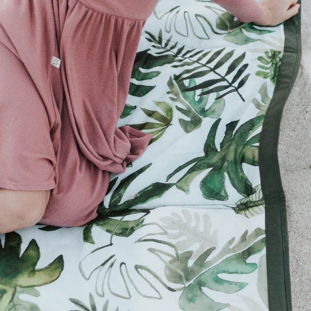 Little Unicorn 5 x 10 Outdoor Blanket - Tropical Leaf Little Unicorn 5 x 10 Outdoor Blanket - Tropical Leaf 