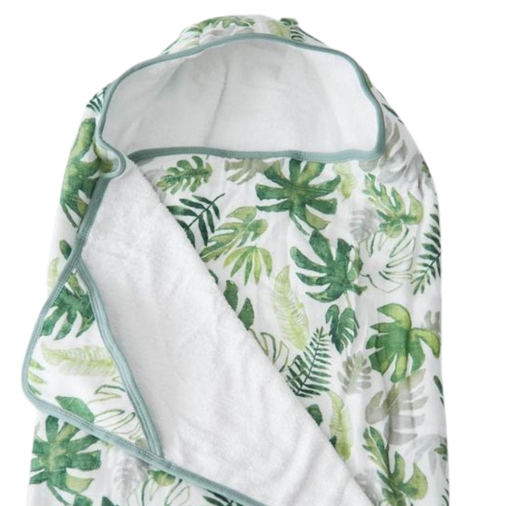 Little Unicorn Big Kid Hooded Towel - Tropical Leaf Little Unicorn Big Kid Hooded Towel - Tropical Leaf 