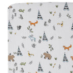 Little Unicorn Cotton Muslin Fitted Cot Sheet - Forest Friends Little Unicorn Cotton Muslin Fitted Cot Sheet - Forest Friends 