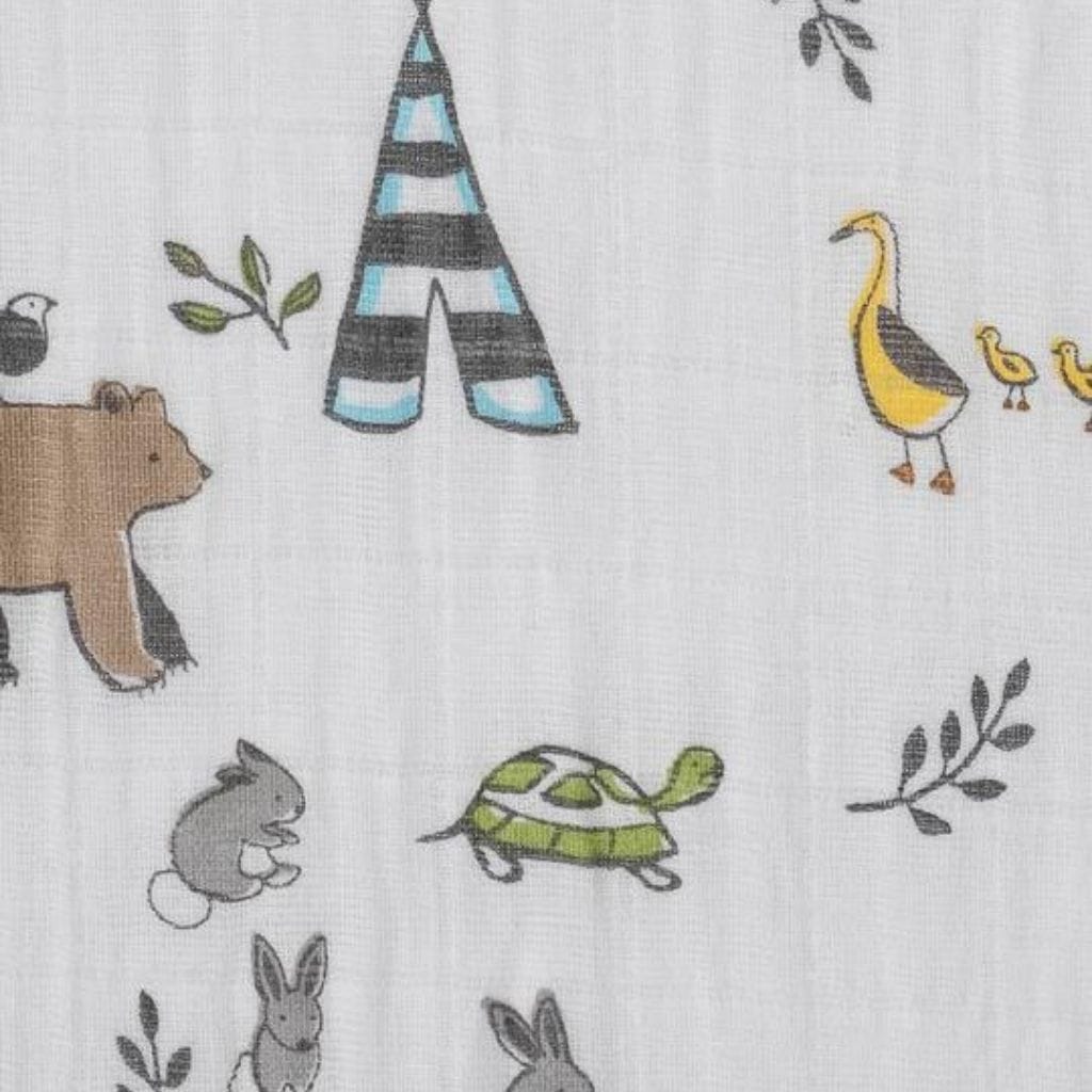 Little Unicorn Cotton Muslin Fitted Cot Sheet - Forest Friends Little Unicorn Cotton Muslin Fitted Cot Sheet - Forest Friends 