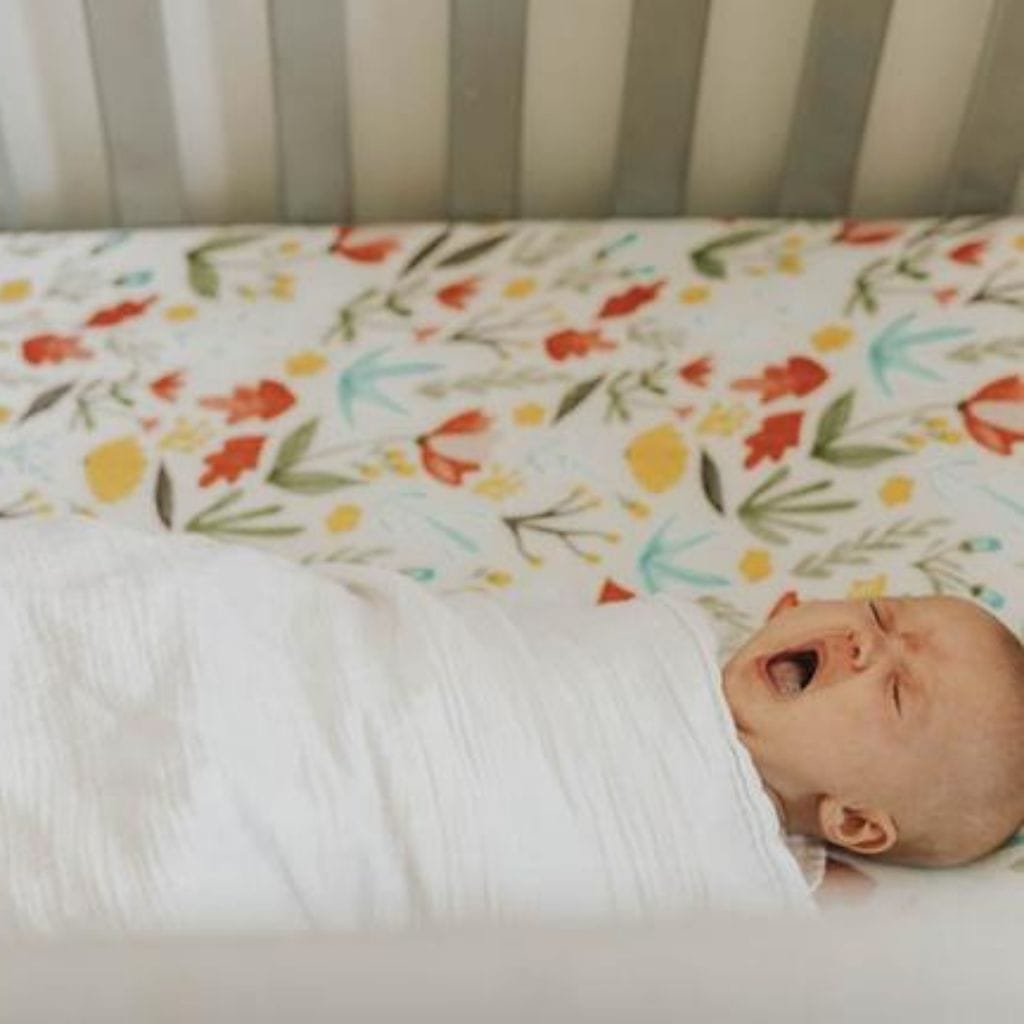 Little Unicorn Cotton Muslin Cot Sheet - Meadow Little Unicorn Cotton Muslin Cot Sheet - Meadow 
