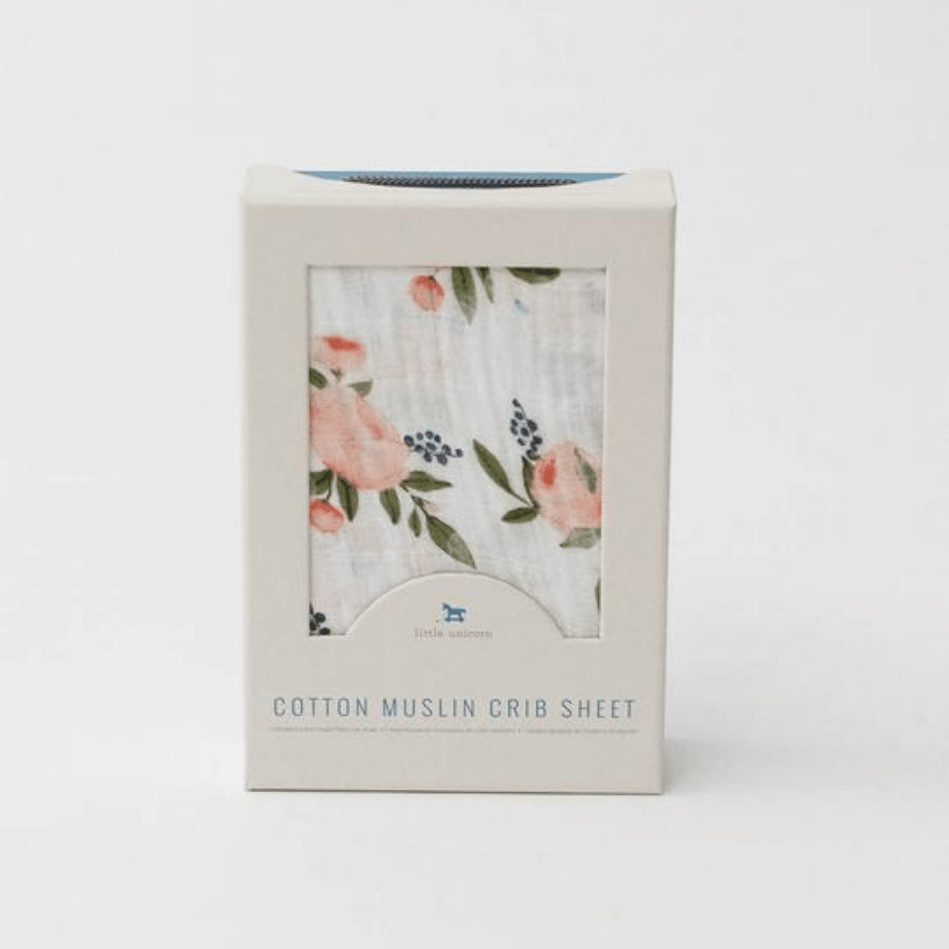 Little Unicorn Cotton Muslin Fitted Cot Sheet - Watercolor Roses Little Unicorn Cotton Muslin Fitted Cot Sheet - Watercolor Roses 