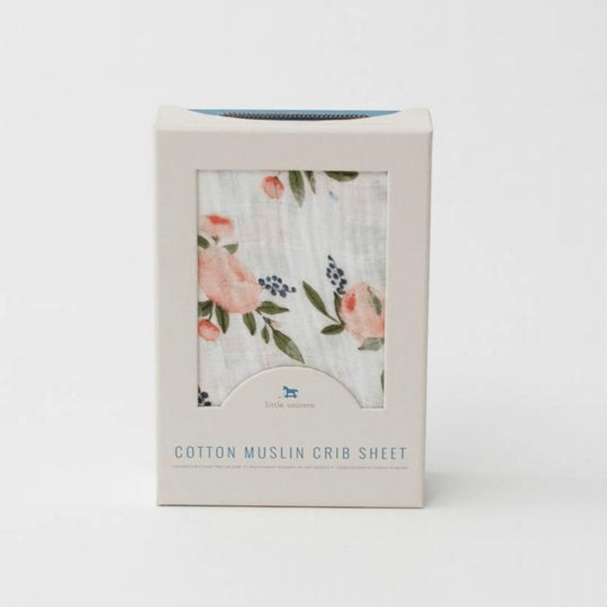 Little Unicorn Cotton Muslin Fitted Cot Sheet - Watercolor Roses Little Unicorn Cotton Muslin Fitted Cot Sheet - Watercolor Roses 