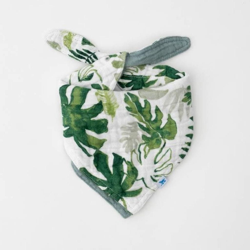 Little Unicorn Cotton Muslin Reversible Bandana Bib - Tropical Leaf Little Unicorn Cotton Muslin Reversible Bandana Bib - Tropical Leaf 
