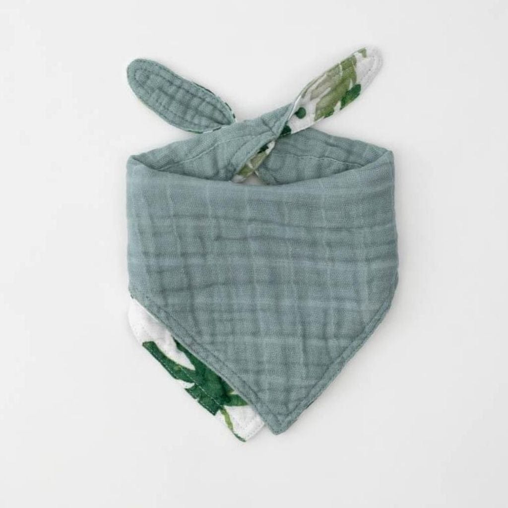 Little Unicorn Cotton Muslin Reversible Bandana Bib - Tropical Leaf Little Unicorn Cotton Muslin Reversible Bandana Bib - Tropical Leaf 