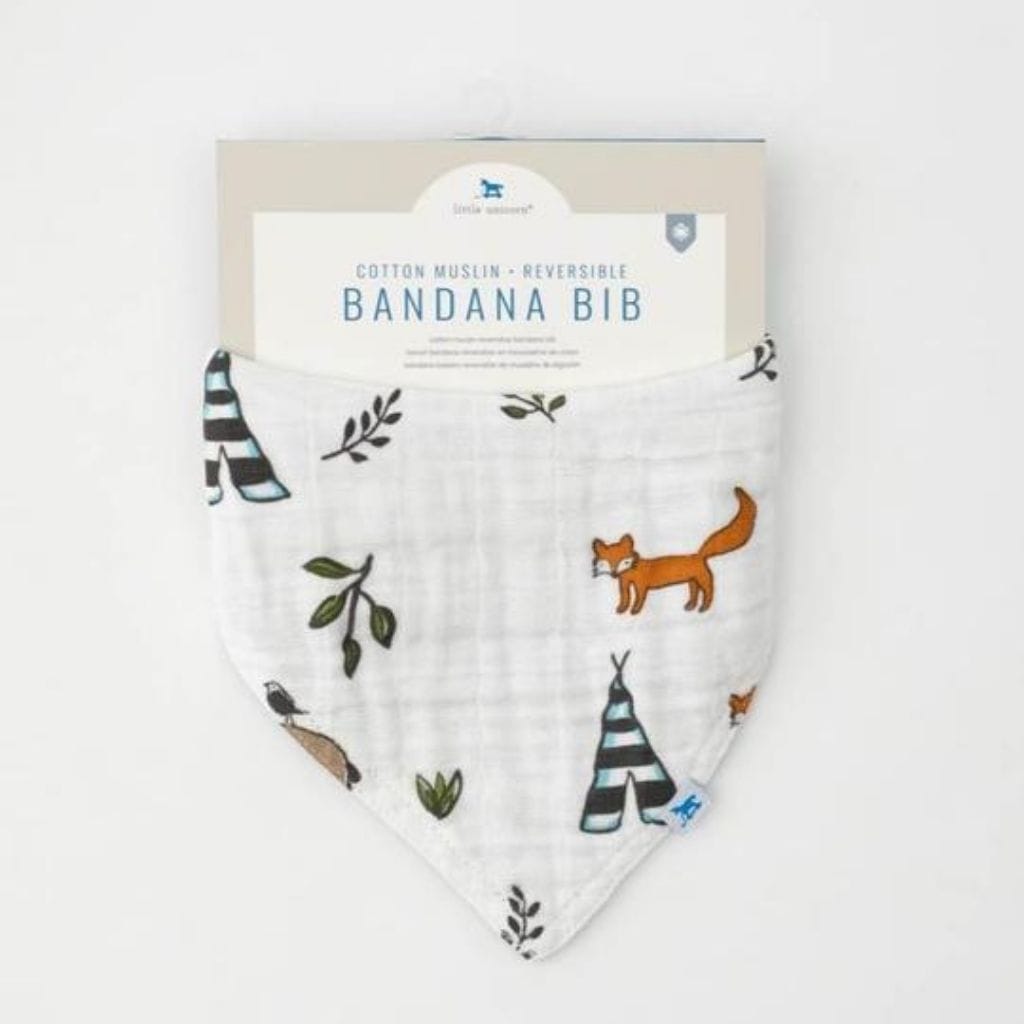 Little Unicorn Cotton Muslin Reversible Bandana Bib - Forest Friends Little Unicorn Cotton Muslin Reversible Bandana Bib - Forest Friends 