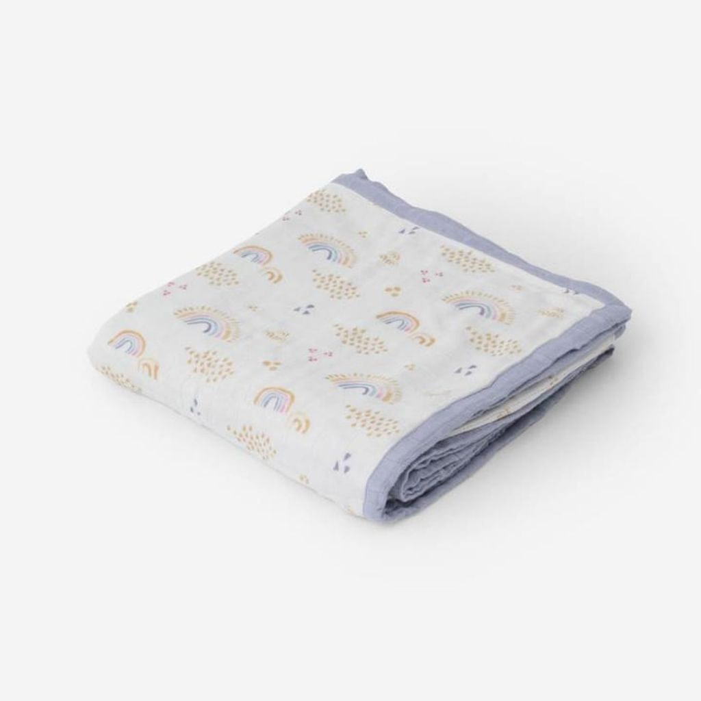 Little Unicorn Deluxe Muslin Quilt - Rainbows & Raindrops Little Unicorn Deluxe Muslin Quilt - Rainbows & Raindrops 