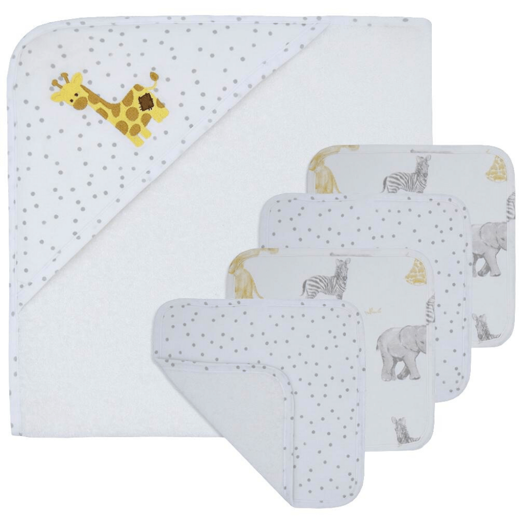 Living Textiles Pitter Patter Giraffe 5pc Bath Gift Set Living Textiles Pitter Patter Giraffe 5pc Bath Gift Set 