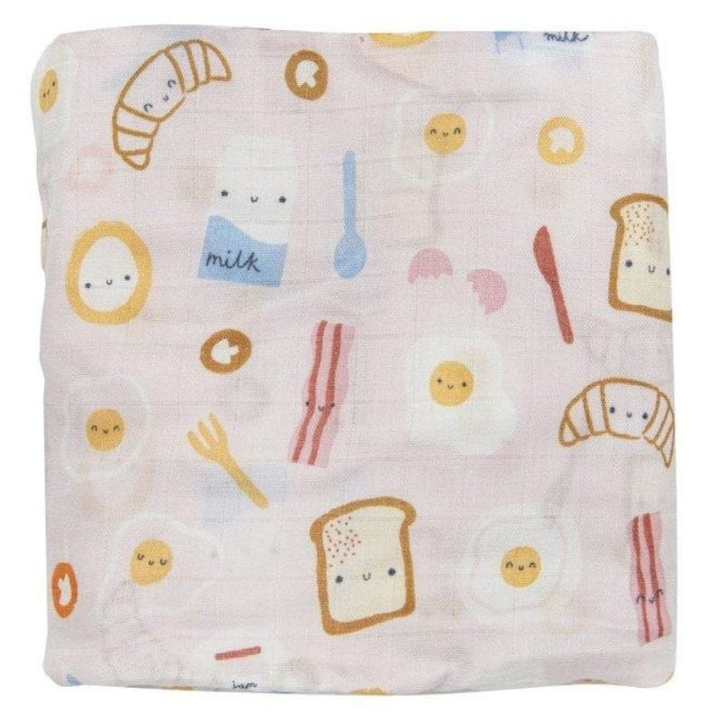 Loulou Lollipop Muslin Fitted Cot Sheet - Breakfast Pink 