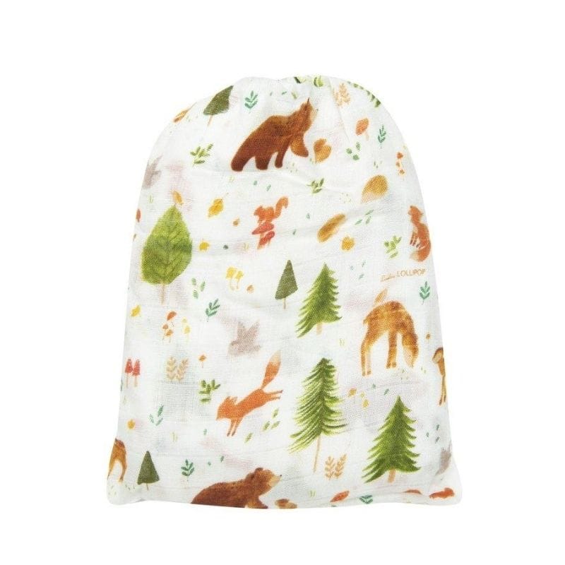 Loulou Lollipop Muslin Fitted Cot Sheet - Forest Friends Loulou Lollipop Muslin Fitted Cot Sheet - Forest Friends 