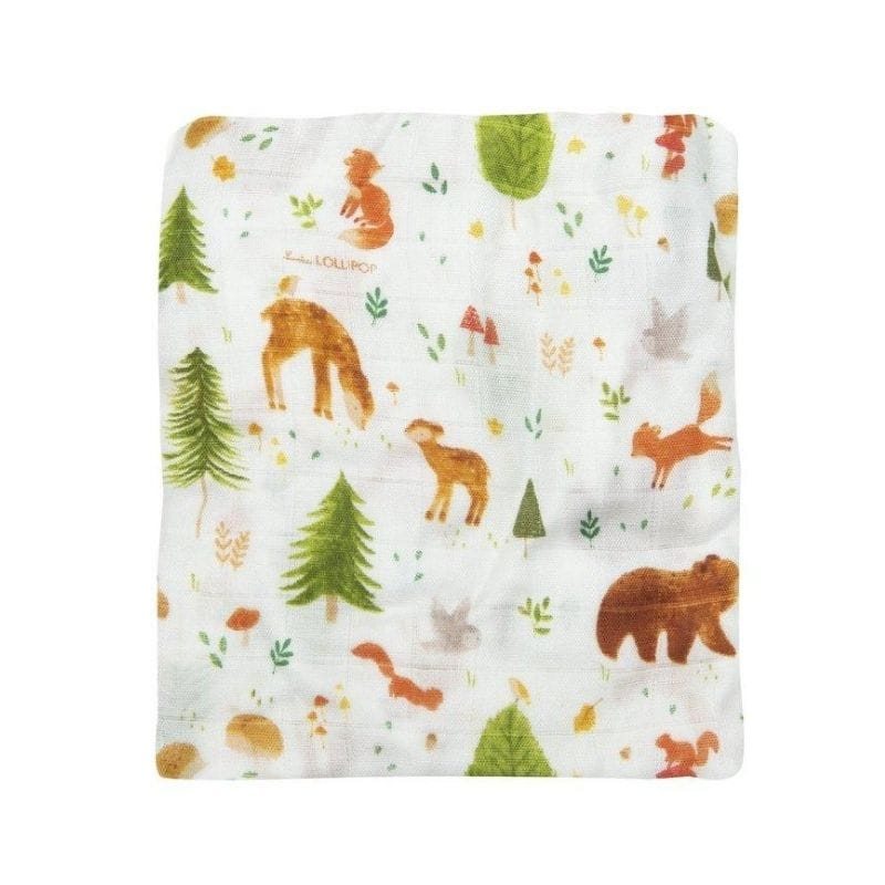 Loulou Lollipop Muslin Fitted Cot Sheet - Forest Friends Loulou Lollipop Muslin Fitted Cot Sheet - Forest Friends 