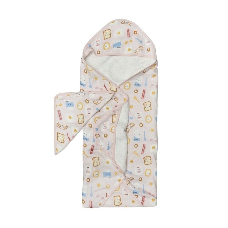Loulou Lollipop Muslin Hooded Baby Towel Set - Breakfast Pink Loulou Lollipop Muslin Hooded Baby Towel Set - Breakfast Pink 