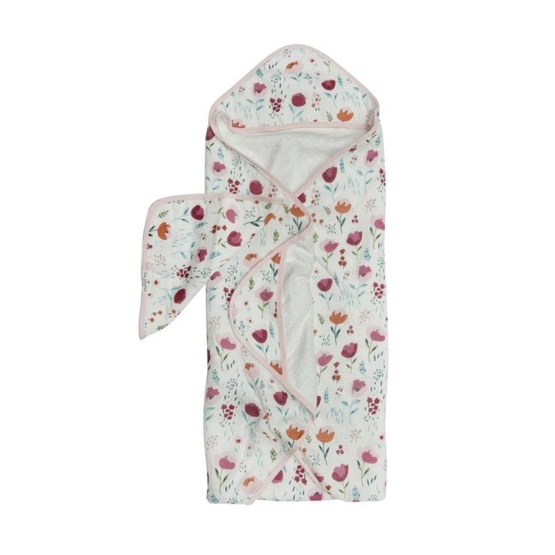 Loulou Lollipop Muslin Hooded Baby Towel Set - Rosey Bloom Loulou Lollipop Muslin Hooded Baby Towel Set - Rosey Bloom 