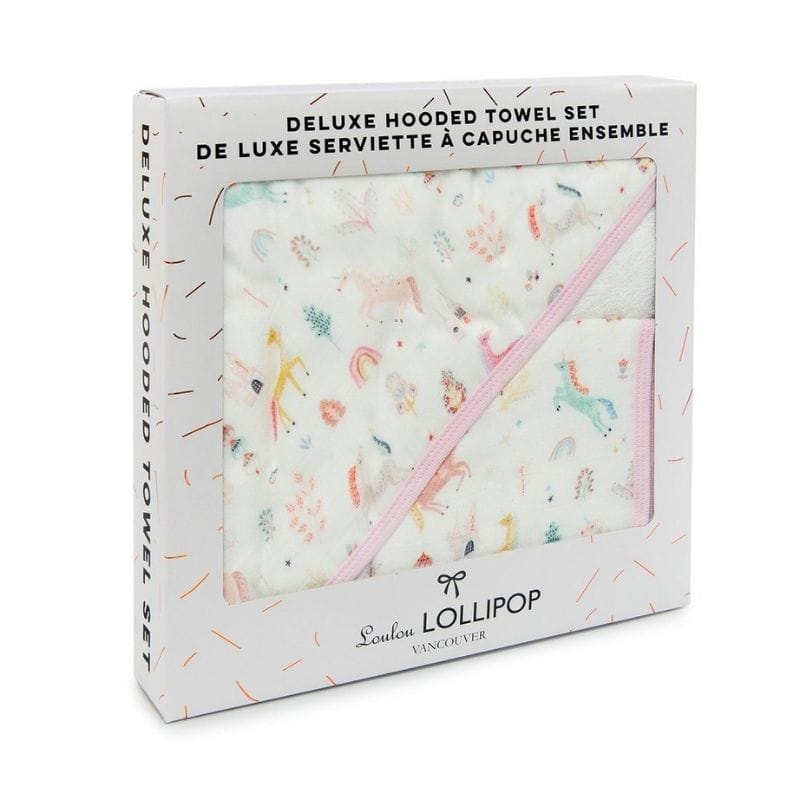 Loulou Lollipop Muslin Hooded Baby Towel Set - Unicorn Dream Loulou Lollipop Muslin Hooded Baby Towel Set - Unicorn Dream 