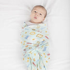 Muslin Swaddle - Breakfast Blue Muslin Swaddle - Breakfast Blue 