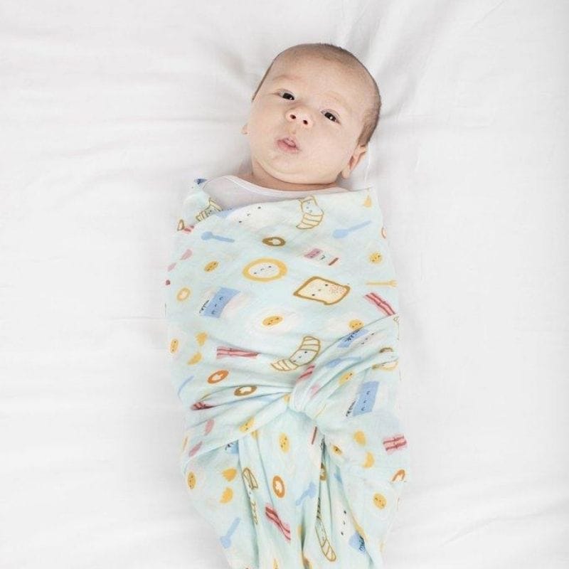 Muslin Swaddle - Breakfast Blue Muslin Swaddle - Breakfast Blue 