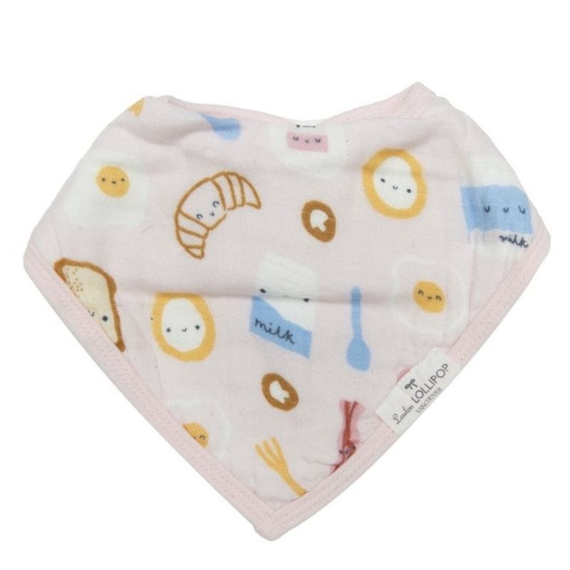 Loulou Lollipop Muslin Bandana Drool Bib Set - Breakfast Pink Loulou Lollipop Muslin Bandana Drool Bib Set - Breakfast Pink 