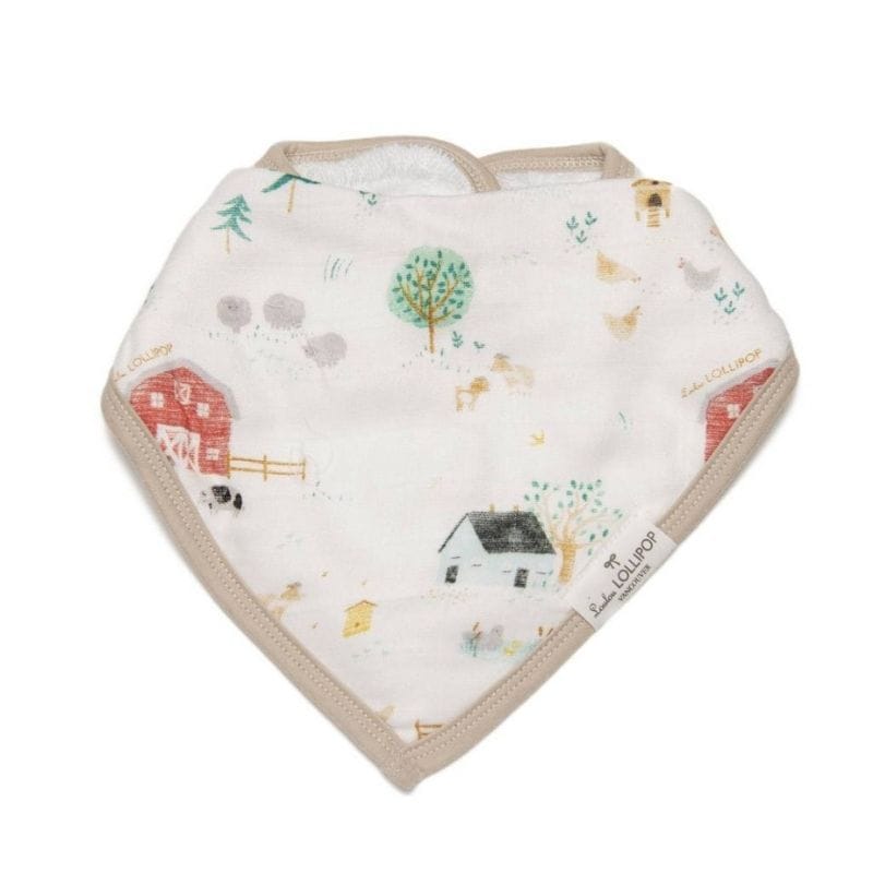 Loulou Lollipop Muslin Bandana Drool Bib Set - Farm Animals Loulou Lollipop Muslin Bandana Drool Bib Set - Farm Animals 