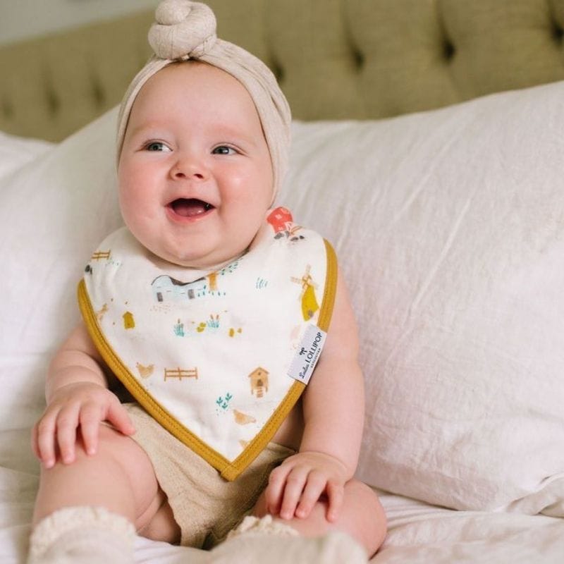 Loulou Lollipop Muslin Bandana Drool Bib Set - Farm Animals Loulou Lollipop Muslin Bandana Drool Bib Set - Farm Animals 
