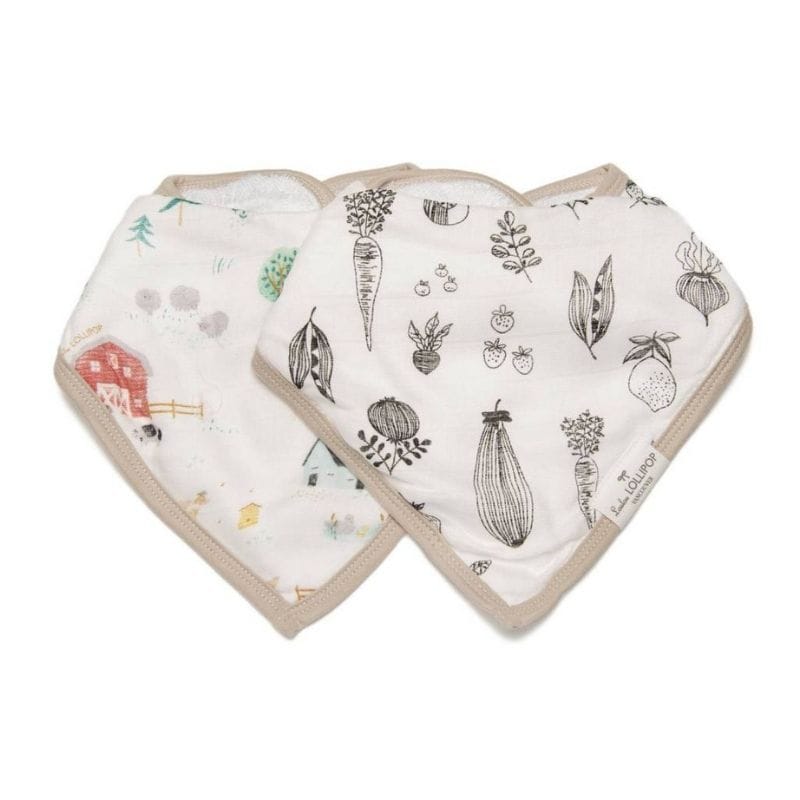 Loulou Lollipop Muslin Bandana Drool Bib Set - Farm Animals Loulou Lollipop Muslin Bandana Drool Bib Set - Farm Animals 