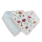 Loulou Lollipop Muslin Bandana Drool Bib Set - Rosey Bloom Loulou Lollipop Muslin Bandana Drool Bib Set - Rosey Bloom 