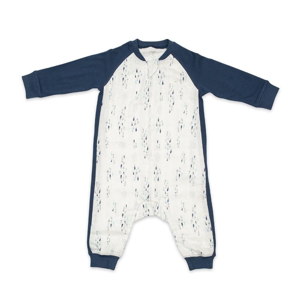 Lulujo Long Sleeve Bamboo Sleep Suit 1.0 TOG Dark Blue Fish / L (2.5T-4T/H. 100 cm) LJ923-L