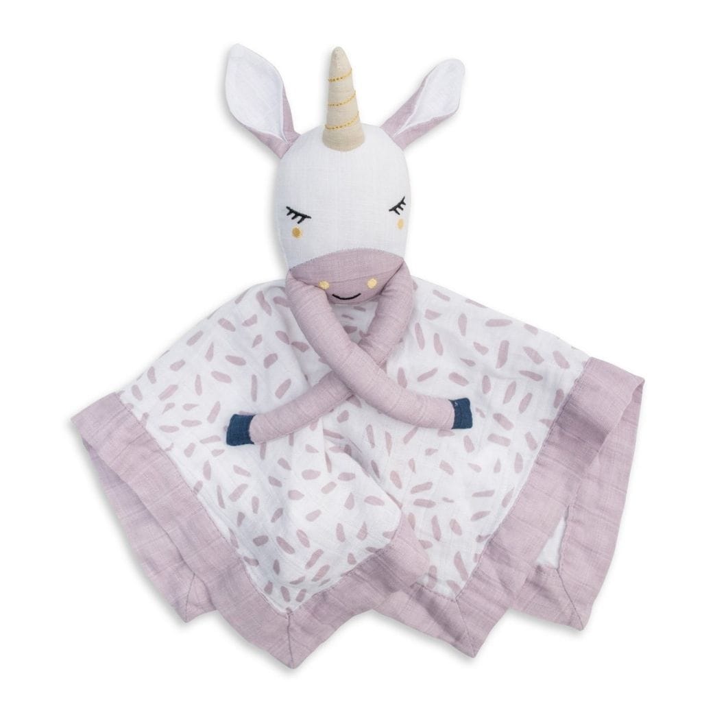 Lulujo Muslin Cotton Animal Lovey Purple Unicorn LJ909