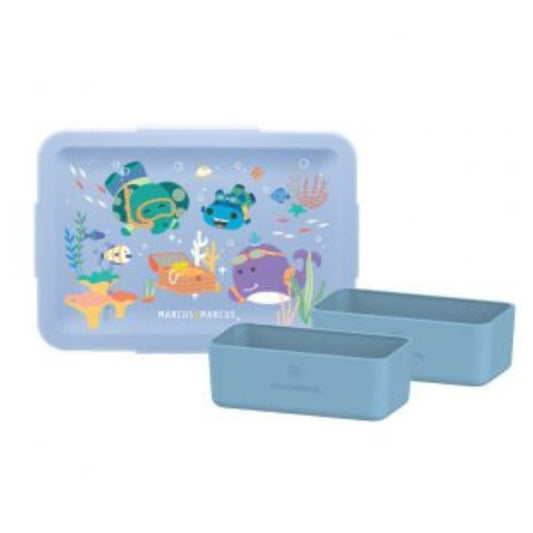 Marcus & Marcus Kids Bento Lunch Box 700ml Blue Sealife MNMKD45-BL